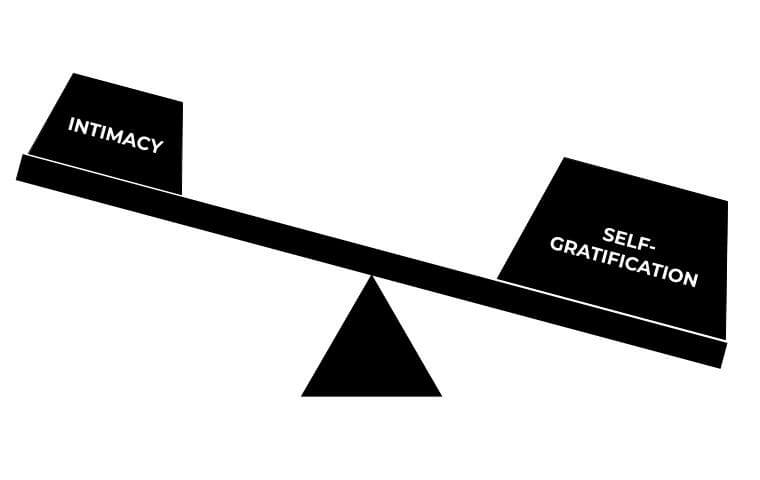 Couple sitting apart, reflecting on emotional distance despite verbal affirmations of love