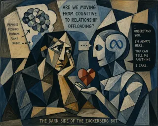 Individual contemplating emotional connection with AI rather than human friendships