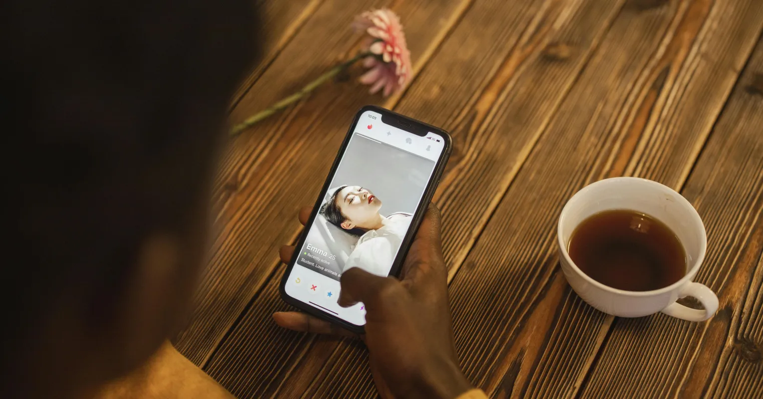 Individual feeling overwhelmed by dating app messages and relationship signals