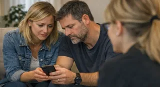 Couple sitting apart, contemplating their emotional distance after an affair