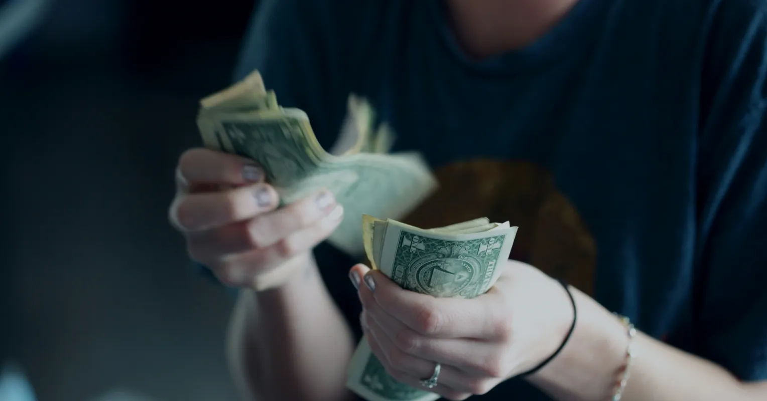 Woman contemplating financial discussions, reflecting on money issues in relationships