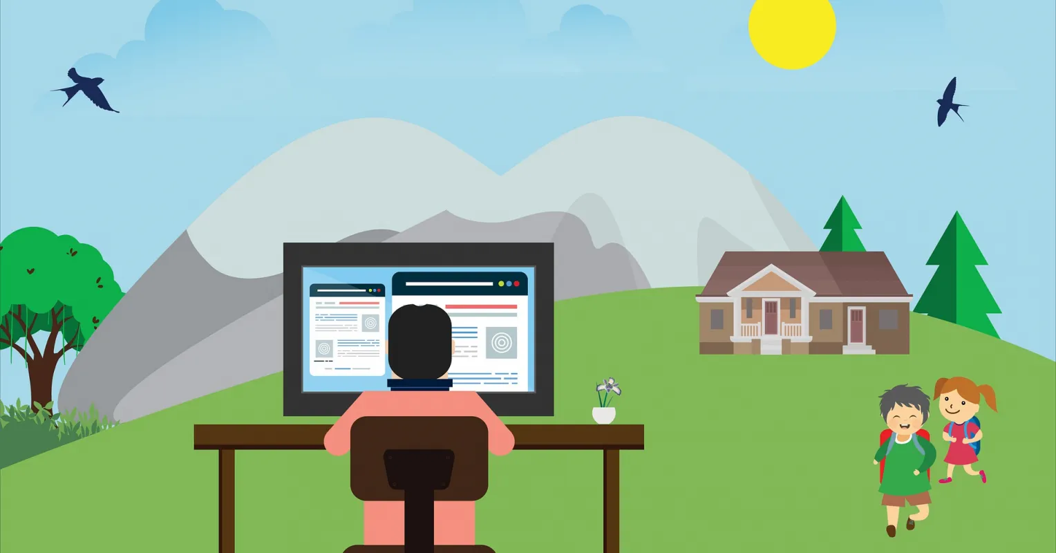 Individual feeling isolated while surrounded by family during remote work hours