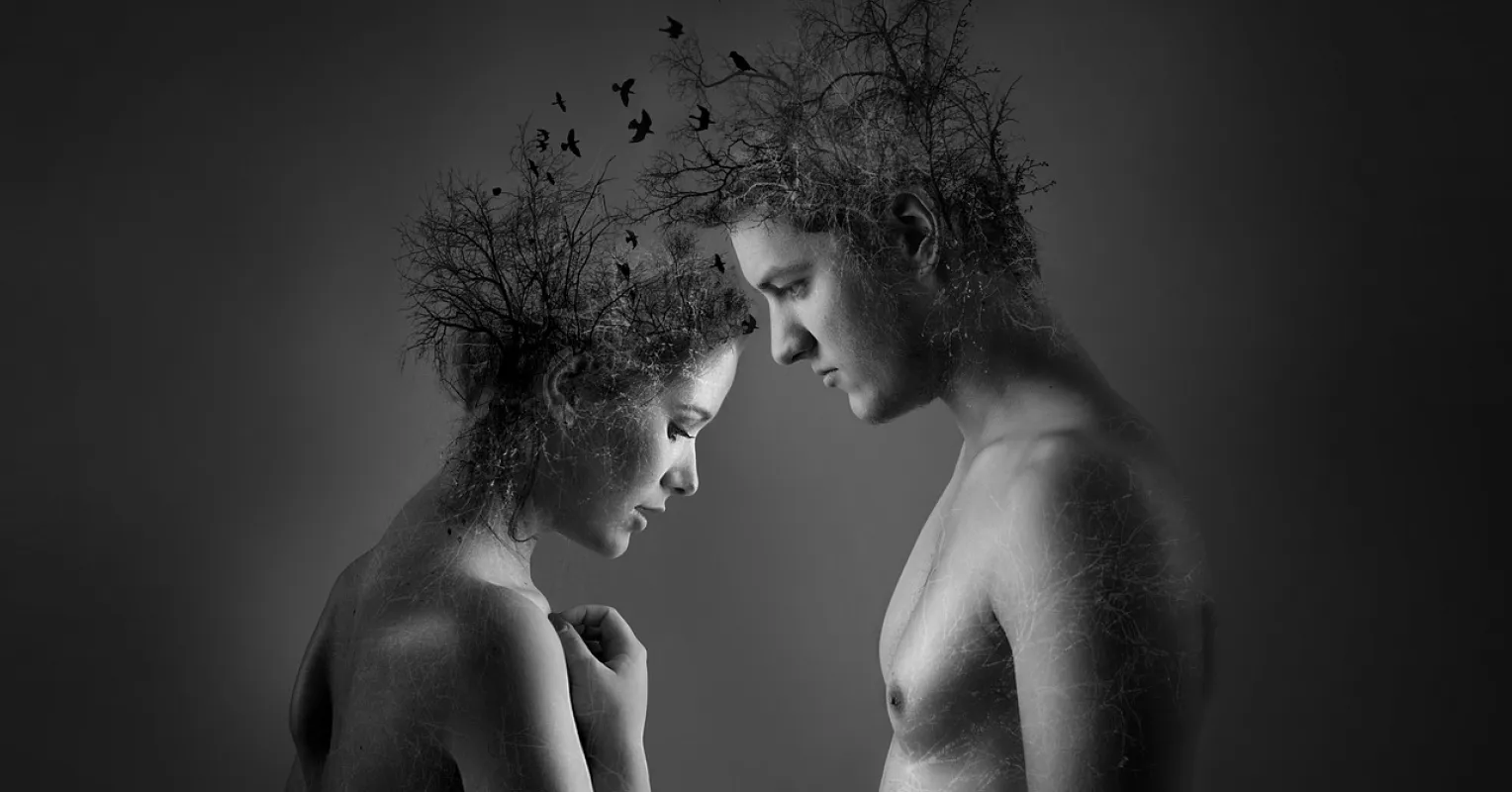 Couple experiencing emotional withdrawal during a conversation when feeling threatened