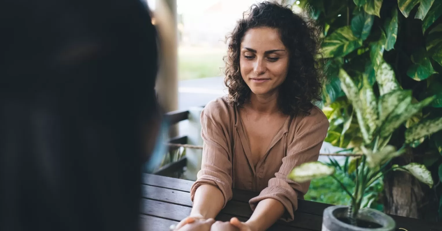 Couple taking a moment to breathe and reflect before discussing conflict with patience