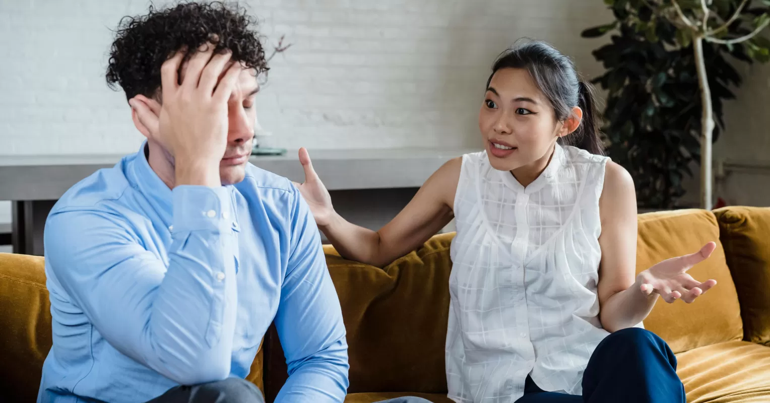 Two friends discussing sensitive family choices, highlighting relationship signals and emotional support