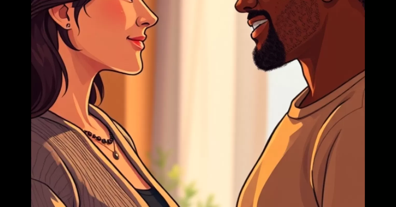 Couple discussing personal boundaries, highlighting relationship signals in a new relationship