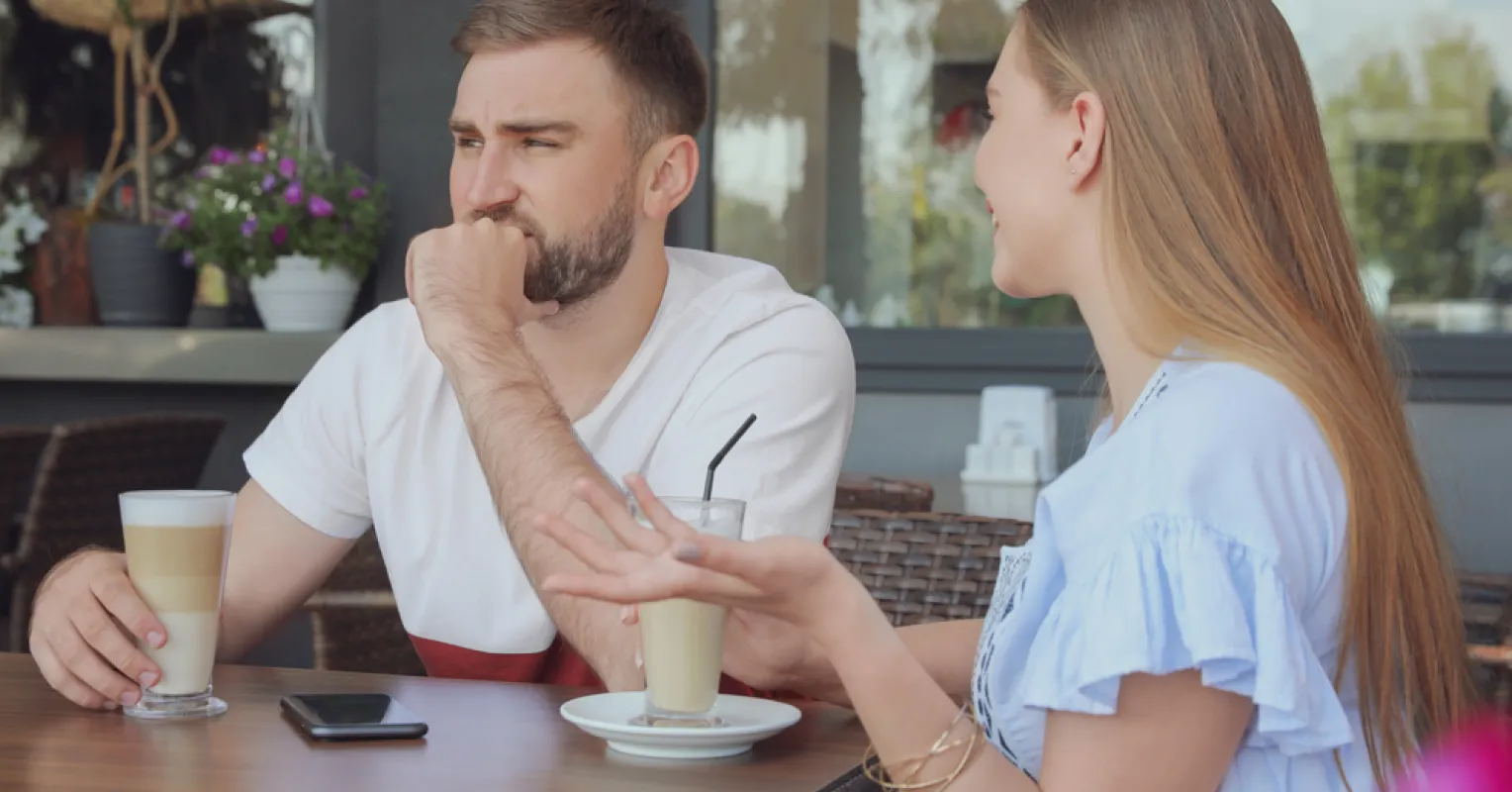 Individual practicing mindfulness to counter a wandering mind during conversations