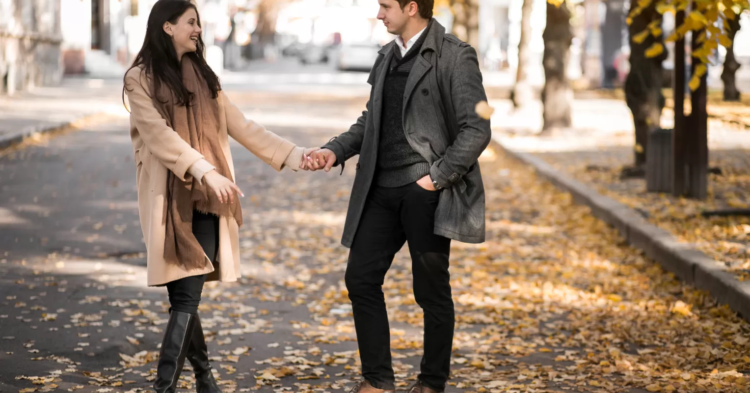 Couple discussing their feelings about potential relationship settling