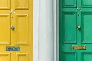 Neighbor looking cheerful while hiding feelings of loneliness and disconnection