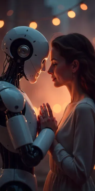 Person interacting with a chatbot, feeling less judged than by friends in emotional scenarios