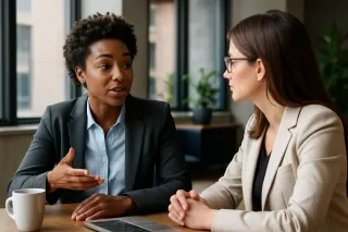 Couple discussing feelings openly without sounding critical in their conversation