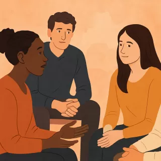 Couple sitting in silence, avoiding deep conversations and indicating emotional distance.