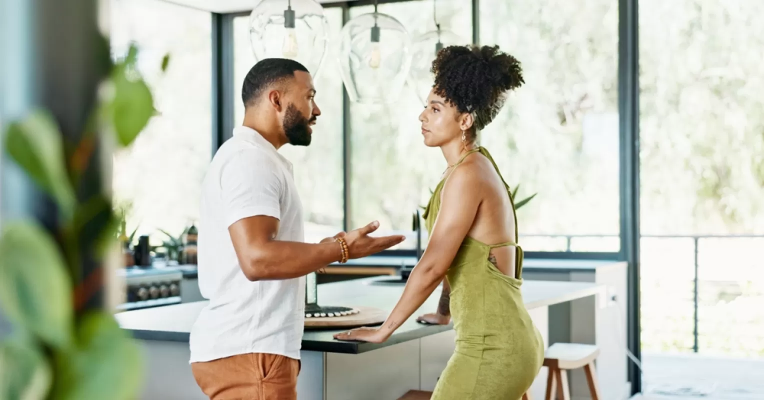 Couple sharing thoughts, indicating open communication and honest feedback in their relationship