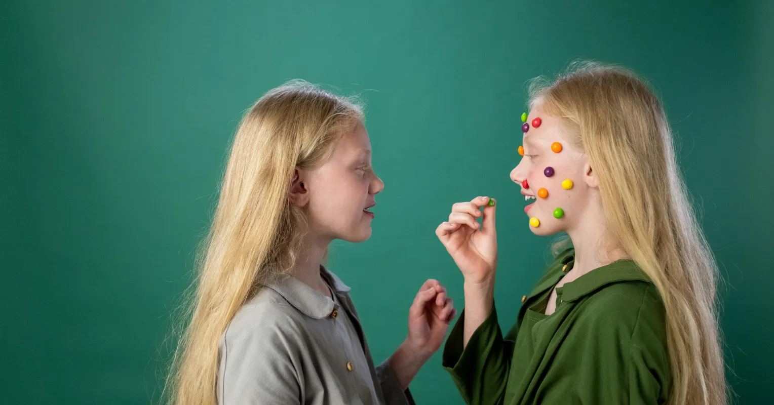 Twins experiencing guilt while communicating about personal boundaries in their relationship