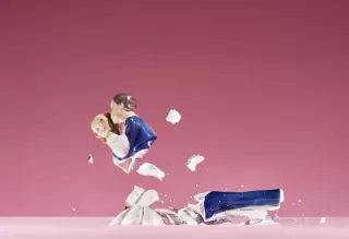 A couple exchanging deep glances, illustrating what it means when someone loves you too fast