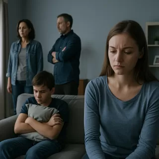Adult children reflecting on emotional challenges from their parents' divorce and past mistakes