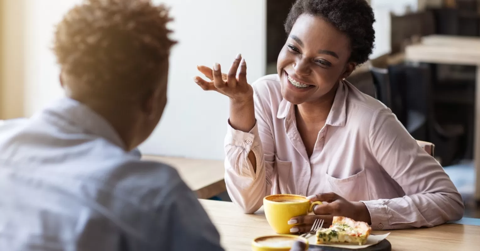 Couple discussing feelings while considering each other's opinions in their relationship