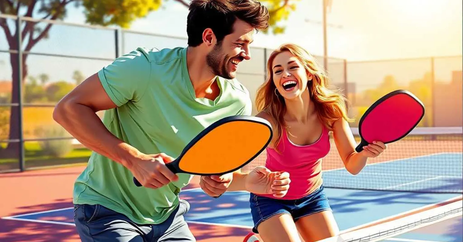 Couple enjoying a game together, enhancing their bond through sports and teamwork