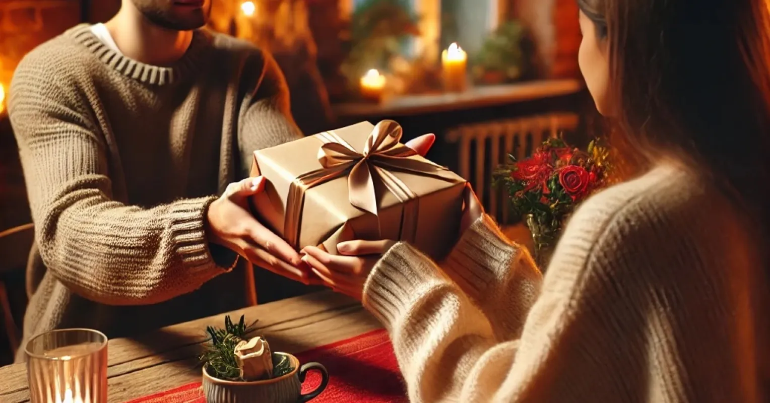 Person anxiously choosing a gift, fearing it may come off as carelessness