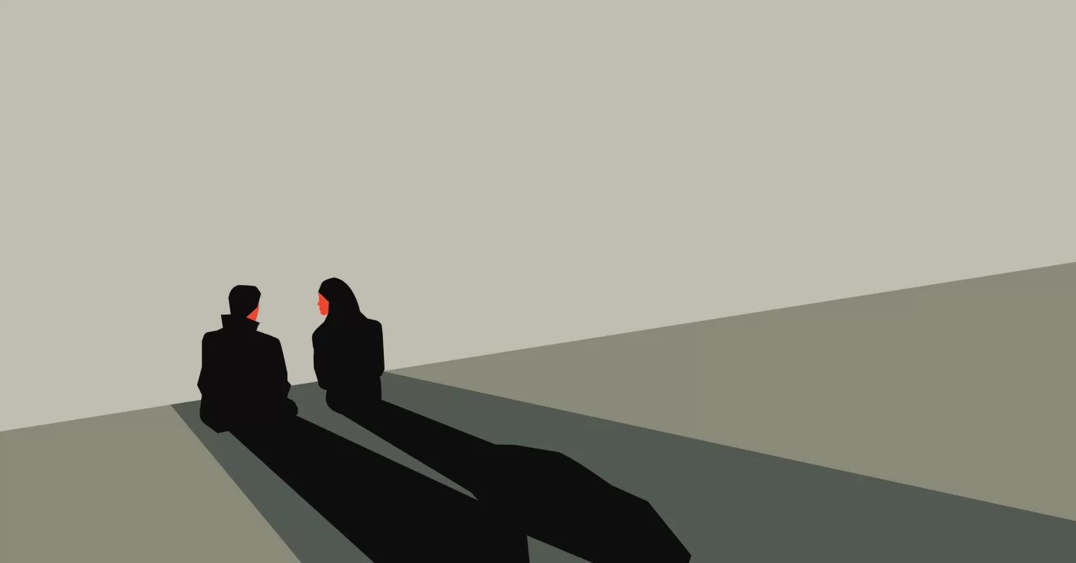 Person feeling overwhelmed by their partner's strong emotional reactions during a conversation