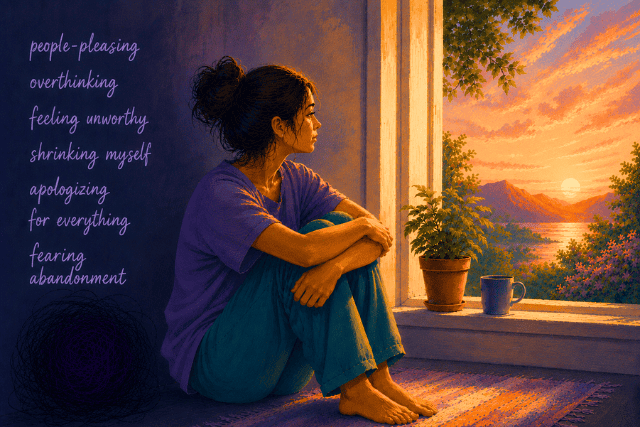 Person reflecting on uncertainty in a relationship connected to i keep falling for the same type of partner