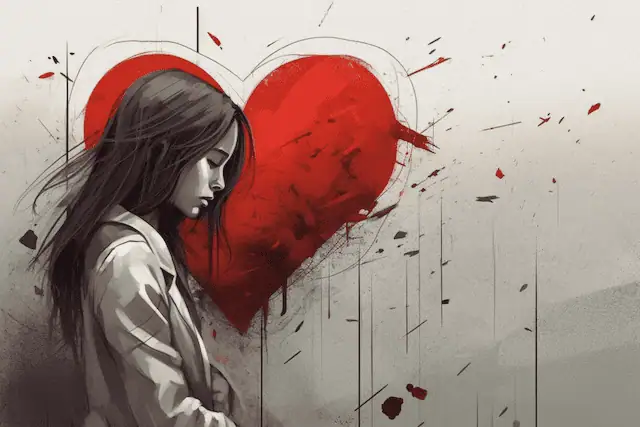 Individual sitting contemplatively, grappling with feelings about expressing emotions in relationships