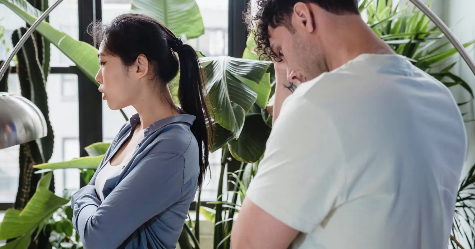 Couple discussing frustrations to manage anger in their relationship effectively