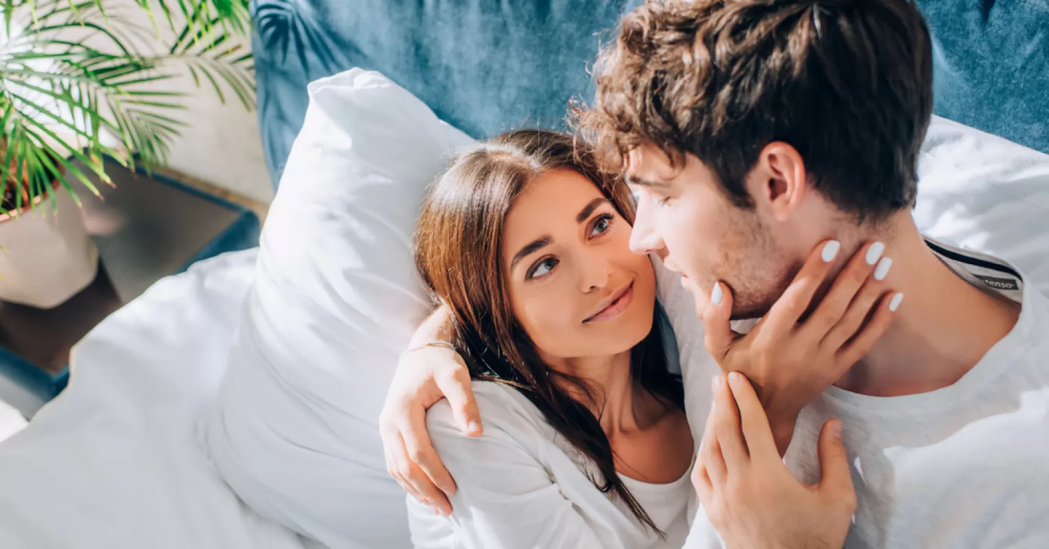 Couple enjoying a quiet moment together while discussing how to take things slow in a new relationship