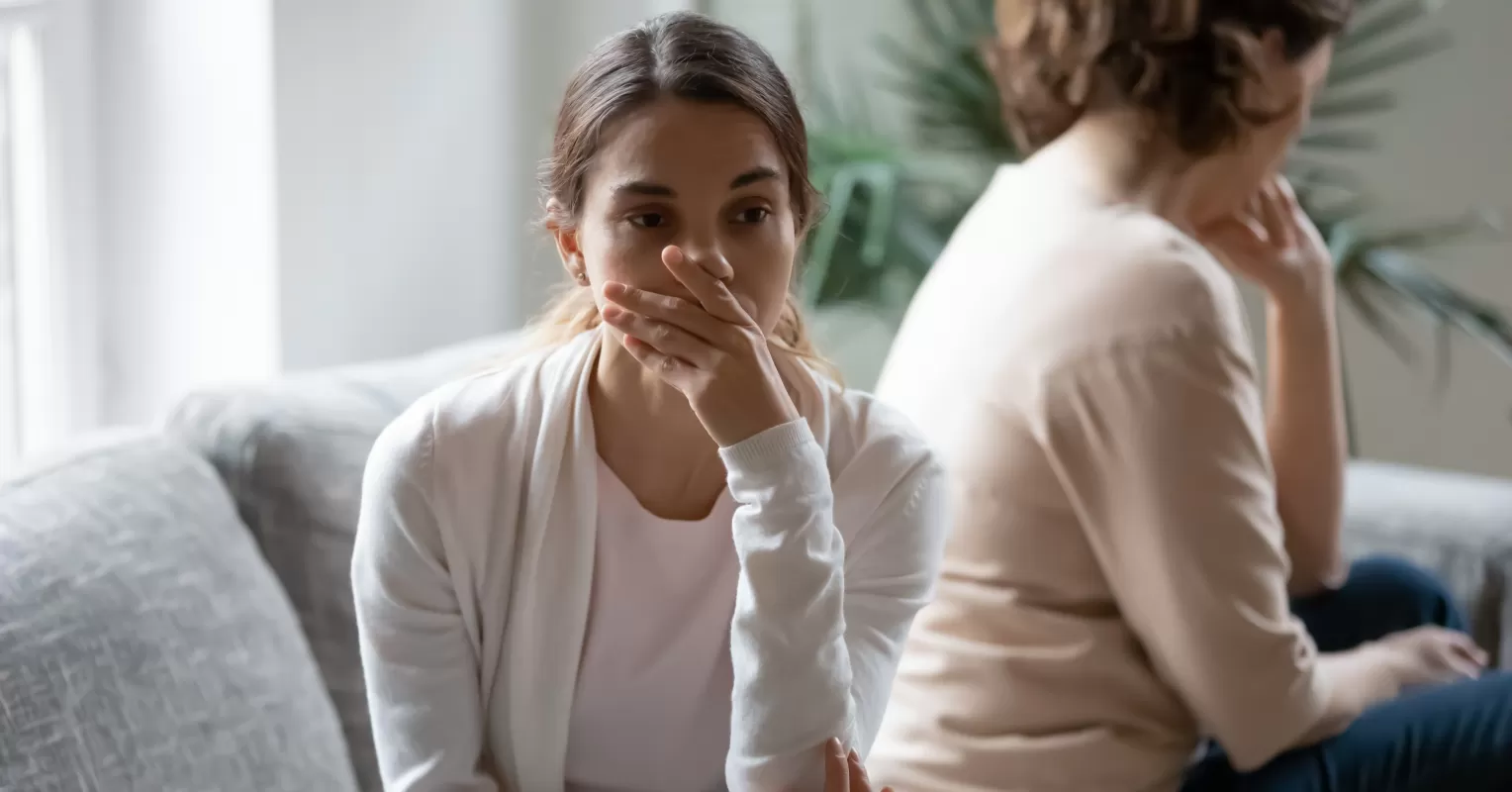 Couple discussing personal boundaries while maintaining eye contact and open body language
