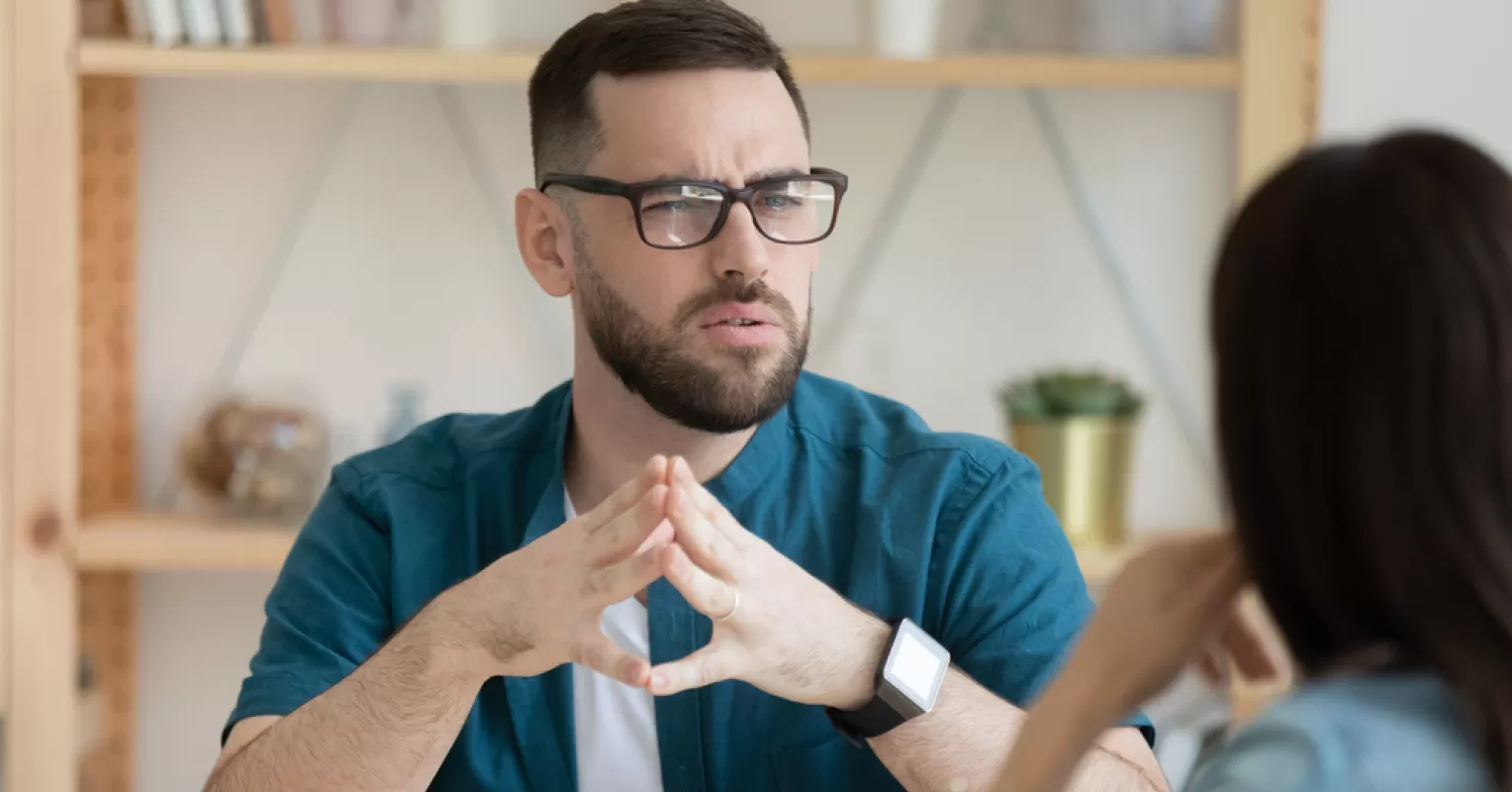Person reflecting on emotional behavior and meaning connected to someone blocks you